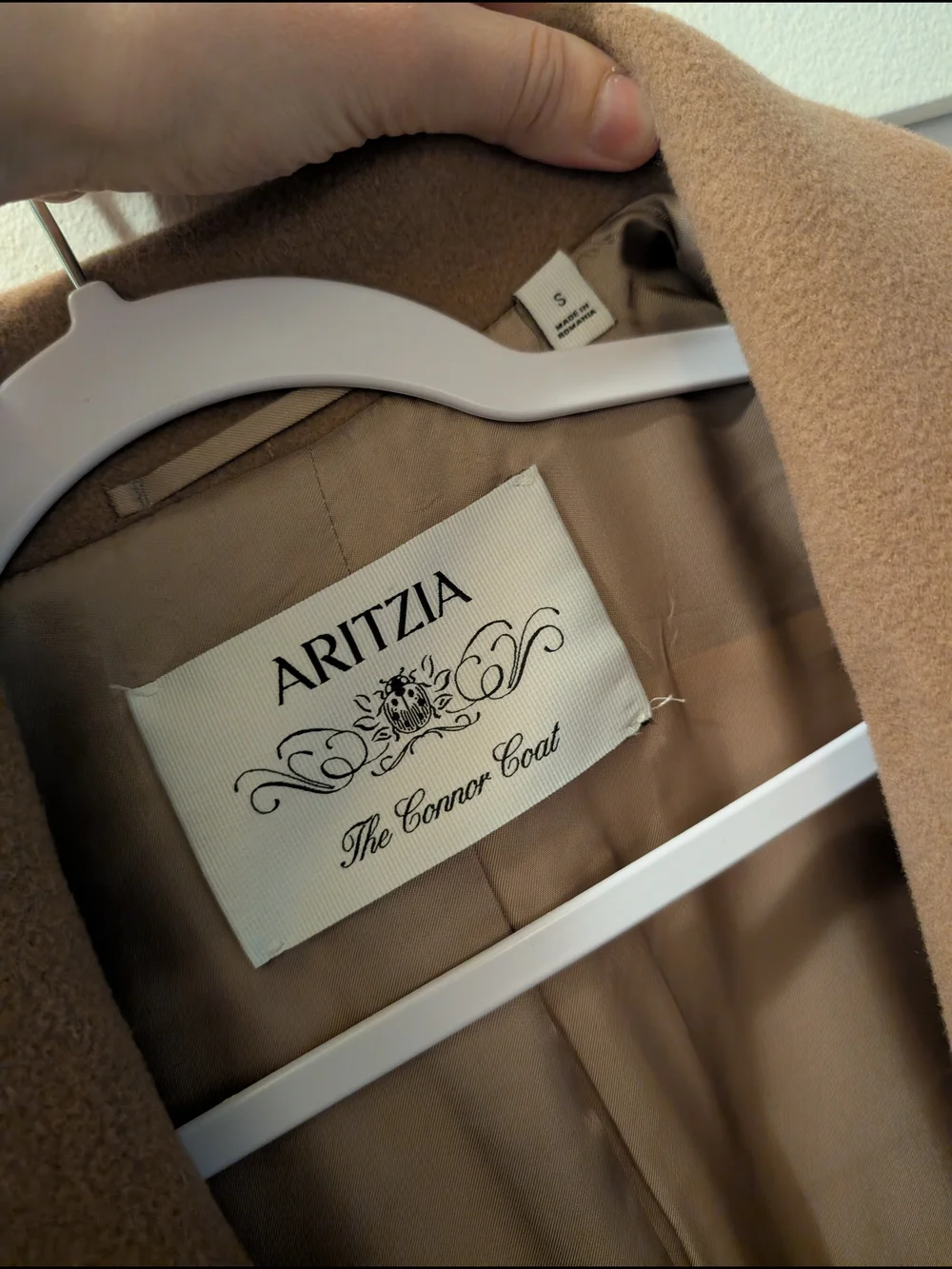 Aritzia Connor Camel Wrap Belted Soft Wool Cashmere Coat - Picture 8 of 10